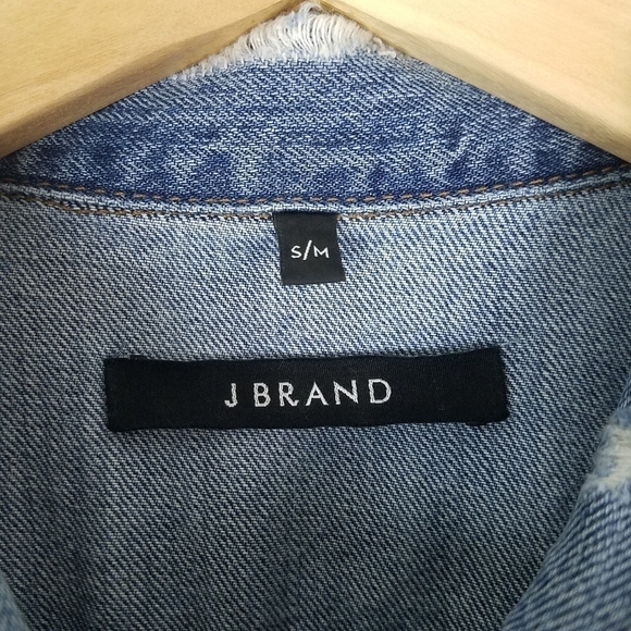 J Brand Jeans Darci Distressed Denim Jacket Sinful S/M - Picture 10 of 13
